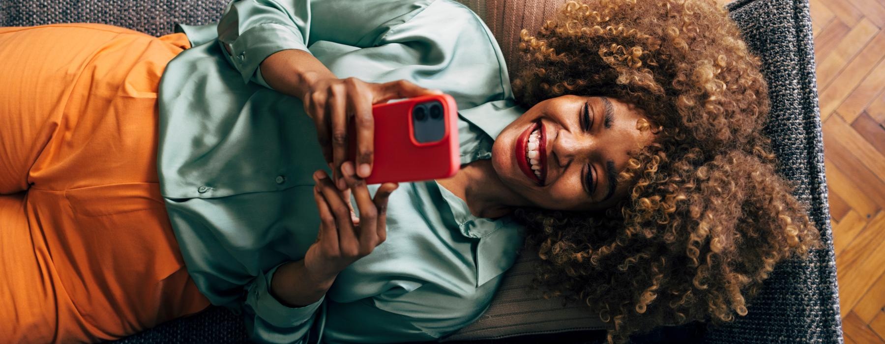 a person lying on a couch